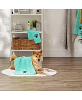 Bone Dry Microfiber Pet Towel Set 3 Piece Embroidered Paw Print