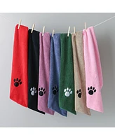 Bone Dry Microfiber Pet Towel Set 3 Piece Embroidered Paw Print