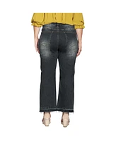 Standards & Practices Plus Raw Hem Cropped Wide Leg Jeans