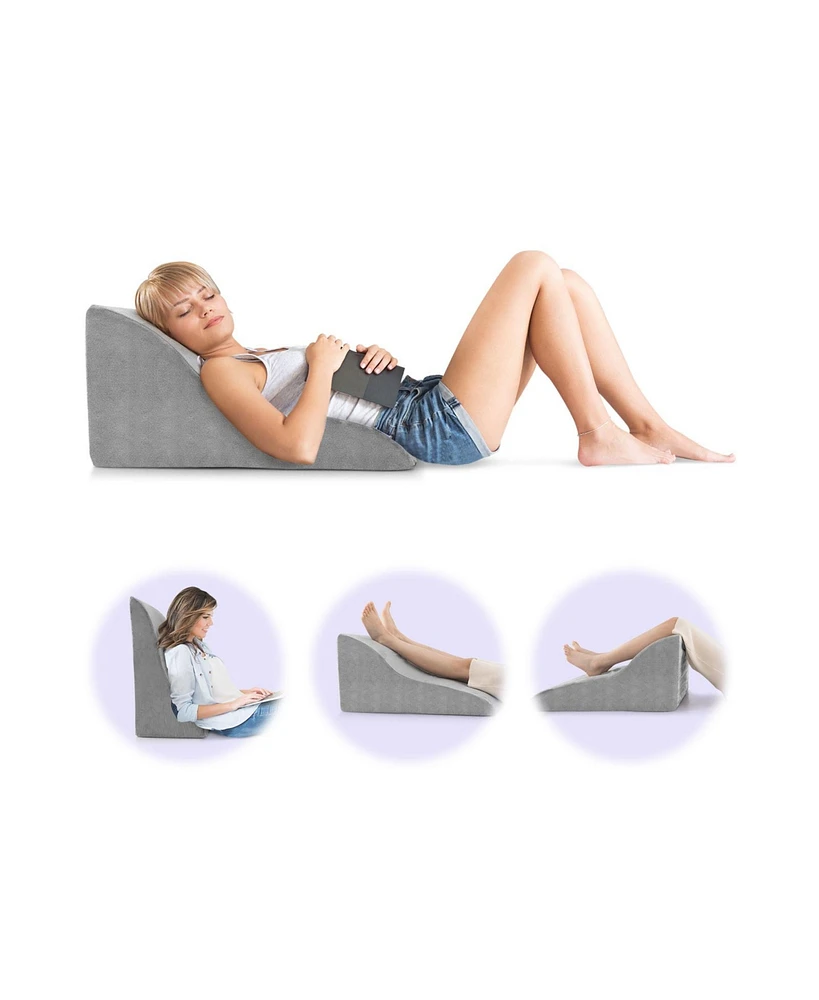 Gouun Bed Wedge Pillow Back Support Triangle Reading Pillow with Detachable Cover