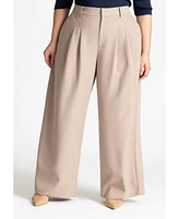 Eloquii Women's Plus The Fluid Crepe Wide Leg Pant