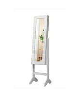 Gouun Mirrored Jewelry Cabinet Armoire Organizer w/ Led lights