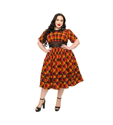 Unique Vintage Plus 1950s Peter Pan Collar Swing Dress