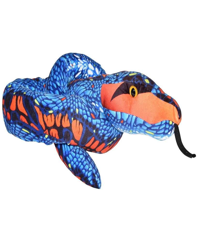 Wild Republic Plush Snake Blue Orange Stuffed Animal, 54 Inches