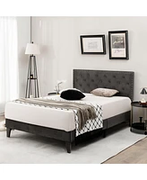 Gouun Full Size Upholstered Platform Bed with Tufted Headboard-Full Size