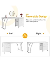 Tribesigns Vanity Desk with 3 Drawers, 59-Inch Chic Makeup Desk for Women, Black Friday Deals