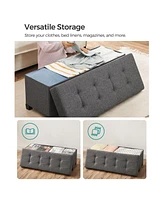 Slickblue Storage Ottoman Bench, Bedroom Bench With Storage, Foot Stool With Feet