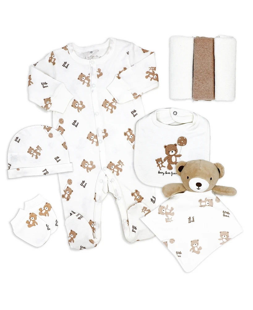 Rock-a-Bye Baby Boutique Boys and Girls Natural Layette Gift, 8-Piece Set