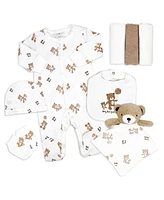 Rock-a-Bye Baby Boutique Boys and Girls Natural Layette Gift, 8-Piece Set