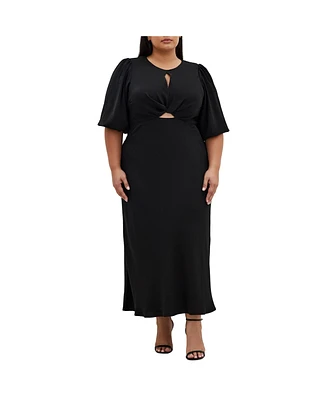 City Chic Plus Ines Puff Dress