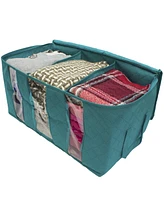 Sorbus Foldable Storage Bag Organizers, 3 Sections, Great for Clothes, Blankets, Closets, Bedrooms, and More