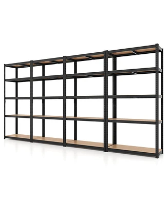 Costway 4 Pcs 5 Tier Adjustable Garage Shelving Unit with 2200 lbs Max Load for Warehouse