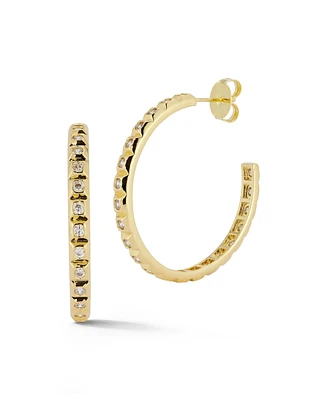 Rachel Zoe Gold Plated Ombre Bold Statement Hoop Earrings