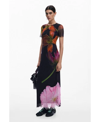 Desigual Women's Tulle flower dress