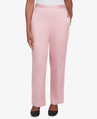 Alfred Dunner Petite Sateen Woven Medium Length Pants