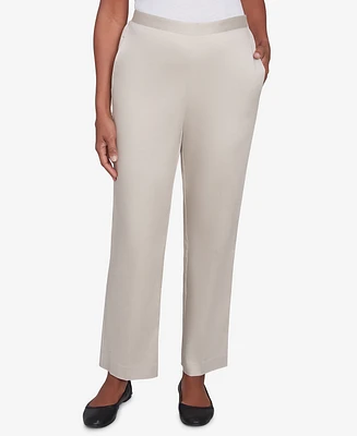 Alfred Dunner Petite Sateen Woven Medium Length Pants