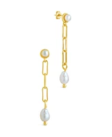 Sterling Forever Fayelynn Mother of Pearl Chain Drop Earrings