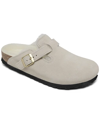 Birkenstock Women's Boston Shearling Suede Leather Clogs from Finish Line