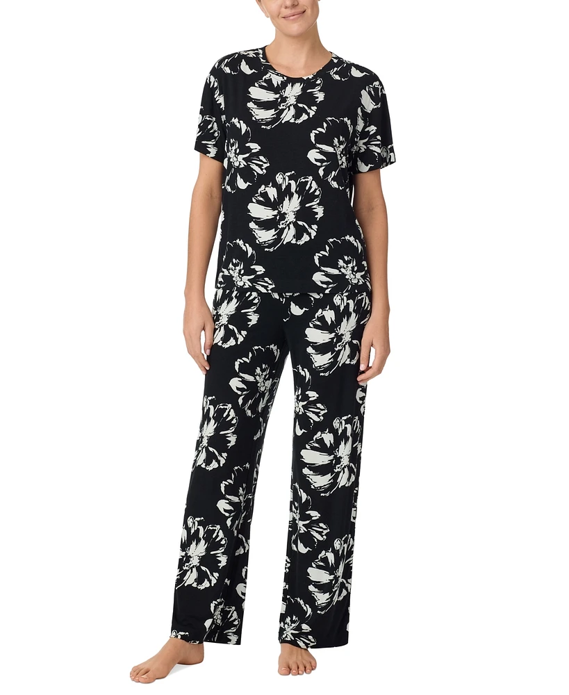 Sanctuary Women's 2-Pc. Knit Jersey Short-Sleeve Long Pajama Set