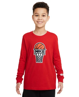Nike Big Kids Sportswear Cotton Long-Sleeve Basketball T-Shirt