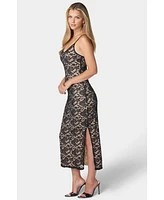 Bebe Women's V-Neck Lace Maxi Dress