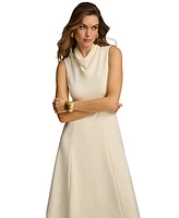 Donna Karan New York Women's Cowlneck Sleeveless Midi Dress