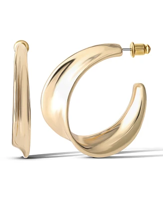 Jessica Simpson Gold-Tone Twisted Crescent Hoop Earrings