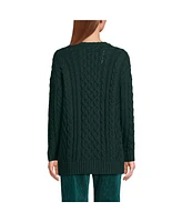 Lands' End Women's Oversized Drifter Cable Tunic Sweater