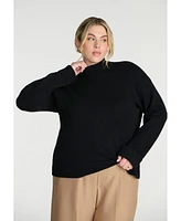 Eloquii Plus Elements Cuffed Mock Neck Sweater