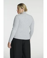 Eloquii Plus Elements Soft Brushed Mock Neck Long Sleeve