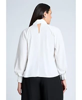 Eloquii Plus Dramatic Neck-Tie Blouse