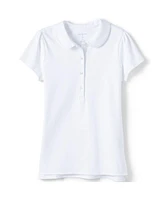 Lands' End Girls School Uniform Short Sleeve Peter Pan Collar Polo Shirt