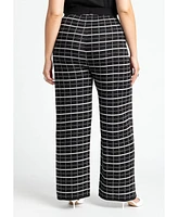 Eloquii Plus Knit Tweed Wide Leg Pant