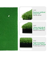 Costway 5' x 3' Standard Realistic Feel Golf Practice Mat Putting Mat Synthetic Turf