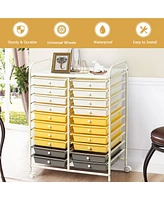 Costway Drawer Rolling Storage Cart Tools Scrapbook Paper Office School Organizer