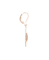 Sterling Silver 18K Rose Gold Plated with Clear Cubic Zirconia Flower Lace Dangle Earrings