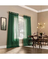 Krista Holiday Twist Tab Sheer Tab Top Curtain Panel
