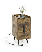 Gouun Nightstand Side Tables with 2 Drawers and 2 Usb Ports