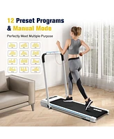 Redliro Under Desk Folding Treadmills 2 in 1 Walking Running Machine,White