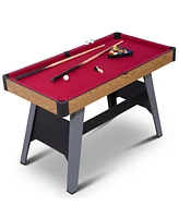 Sugift 4 Ft Pool Table, Portable Billiard Table with 2 Cue Sticks, Full Set of Balls, Triangle, Chalk, Brush