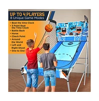 SereneLife Dual Shot Basketball Arcade Game with Led Scoreboard, Indoor/Outdoor