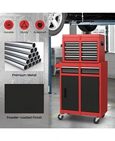 Gouun 2-in-1 Tool Chest and Cabinet with 5 Sliding Drawers