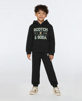 Scotch & Soda Little Boys Graphic Fleece Hoodie Pant Set, 2- Piece set