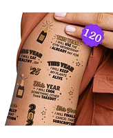 Big Dot of Happiness Happy New Year Temporary Tattoo, 2025 New Year's Eve Resolution Tattoos, Set of 12