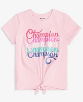 Champion Big Girls Tie-Front Logo T-Shirt