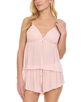 Flora by Floral Nikrooz Women's Cali Pleated Cami & Short Sleep Set