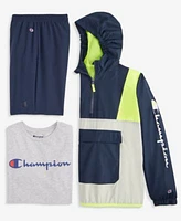 Champion Big Boys Windbreaker Signature T Shirt Woven Shorts