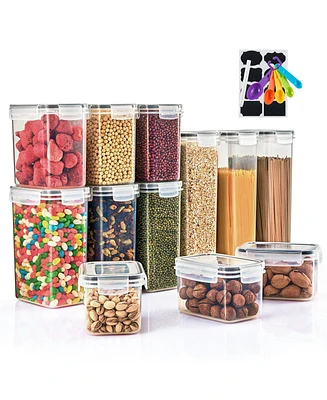 Sorbus Pack Airtight Food Storage Containers, Labels, Marker & Measuring Spoons - Functional Dry Food Organizers for Kitchen, Pantry