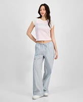 Self Esteem Juniors' Seersucker Drawstring Lounge Pants