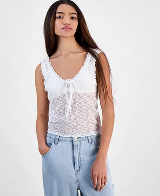 Madden Girl Juniors' Sleeveless Lace Tank Top